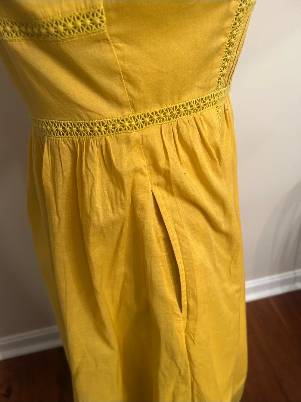 Point Sur Yellow Tie-Shoulder Midi Dress - Size 4 - Excellent Used Condition - Picture 4 of 9